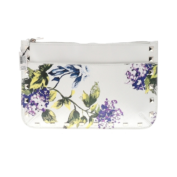 WHBM Hydrangea Pattern Clutch